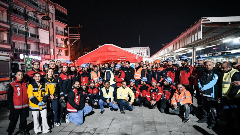 Menemen İZBAN İstasyonu’nda deprem ve kaza tatbikatı